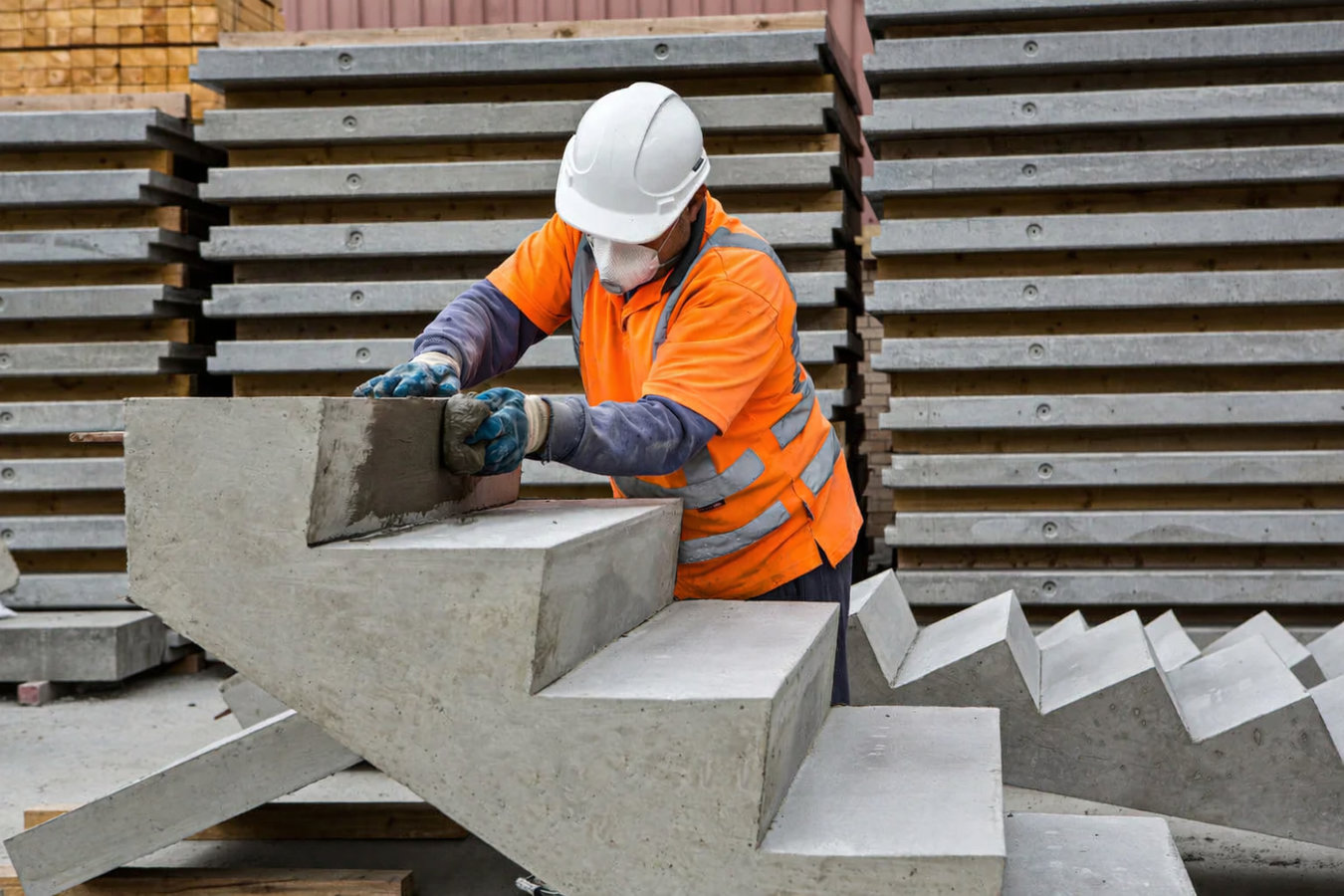 Concrete steps construction in Springfield, MA